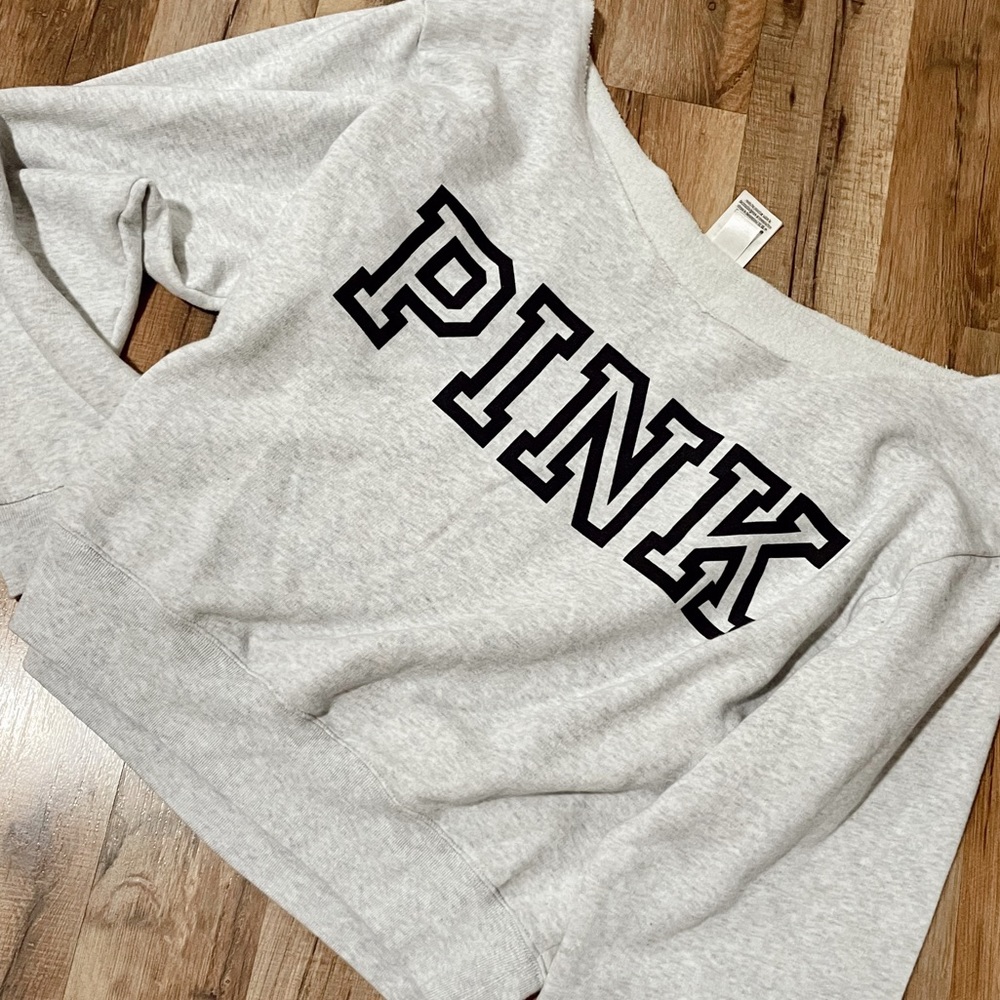 Pink Victoria Secret Off The Shoulder Sweatshirt